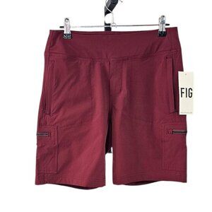 FIG Womens Pull On Athletic Nylon Hiking Shorts, Garnet, Outdoor, Size Small